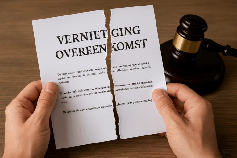 Vernietiging overeenkomst