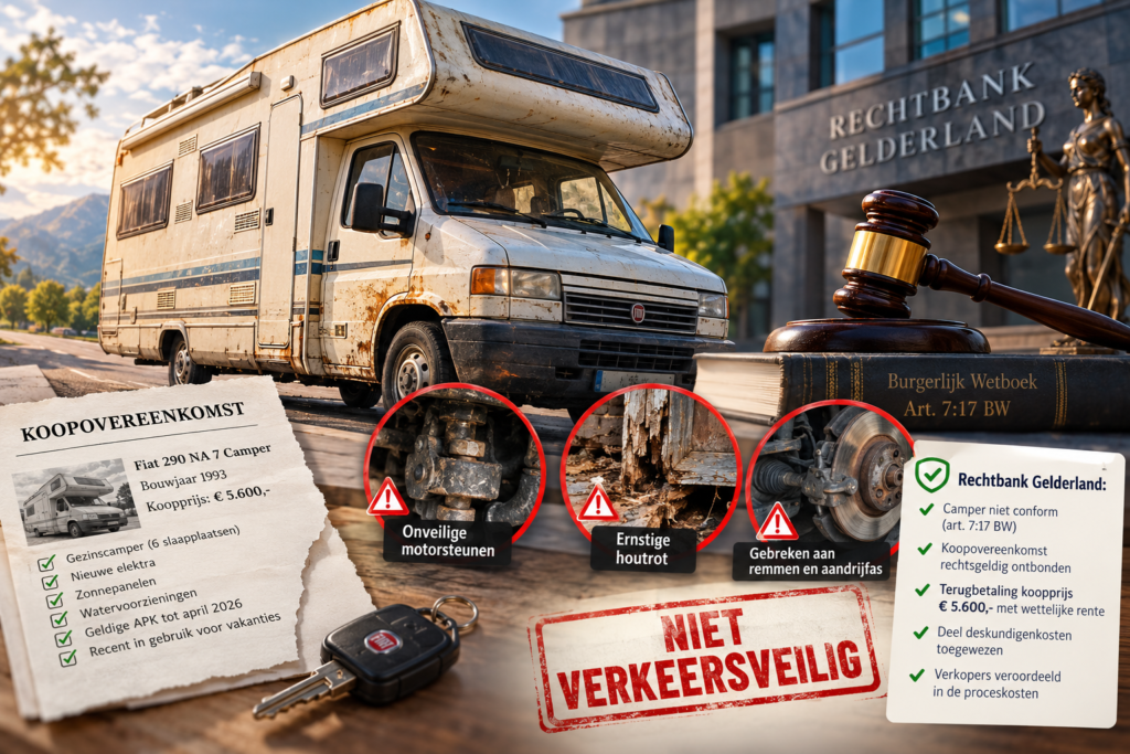 Ontbinding overeenkomst camper door gevaar verkeersveiligheid